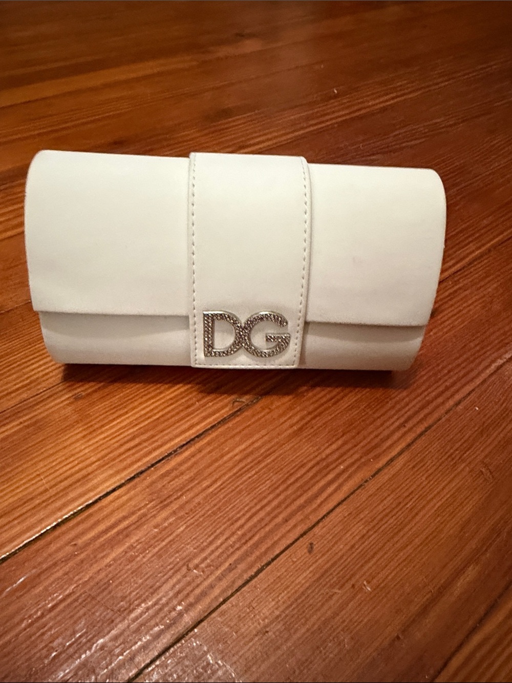 D&G White Crystal Logo Sunglasses Case
